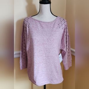 89th & Madison Romantic Rose Pullover Sweater Size Medium NWT